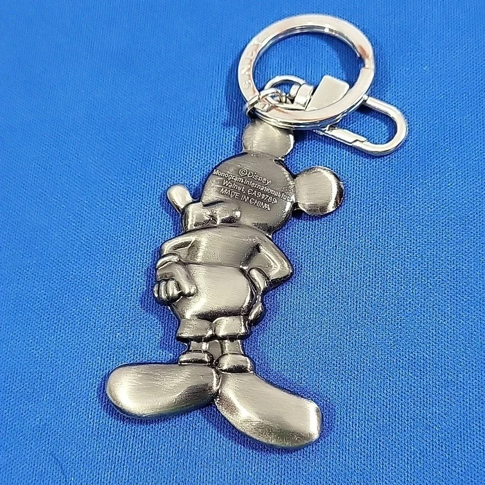 Disney Classic Mickey Mouse Pewter Keychain Clip‎ Hook Solid Heavy